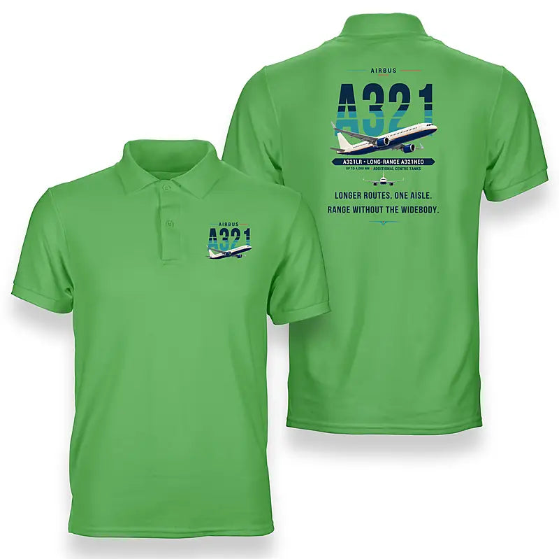 Airbus A321LR - Original - Double-Side Polo - Light Green