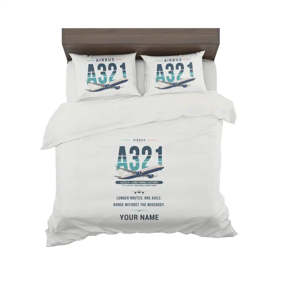 Airbus A321LR - Original + Name - Bedding Set - White