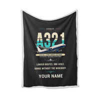 Thumbnail for Airbus A321LR - Original + Name - Blanket - Black