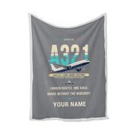 Thumbnail for Airbus A321LR - Original + Name - Blanket - Gray