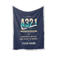 Thumbnail for Airbus A321LR - Original + Name - Blanket - Navy Blue