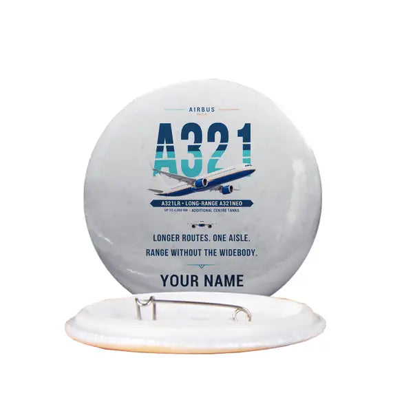 Airbus A321LR - Original + Name - Pin - Light Gray