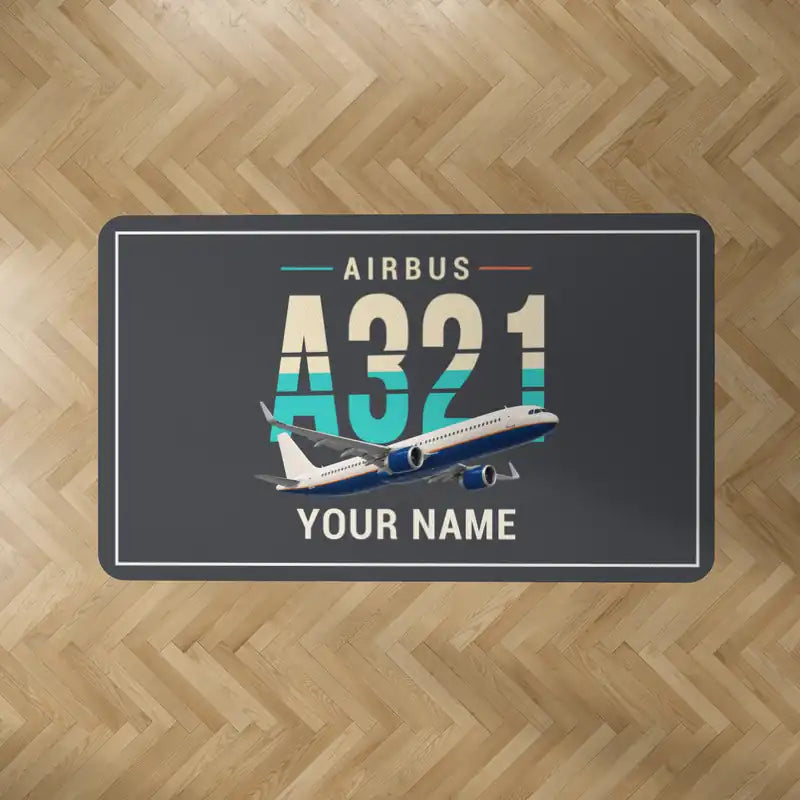 Airbus A321LR - Original + Name - Rectangle Carpet - Dark Gray