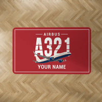 Thumbnail for Airbus A321LR - Original + Name - Rectangle Carpet - Red