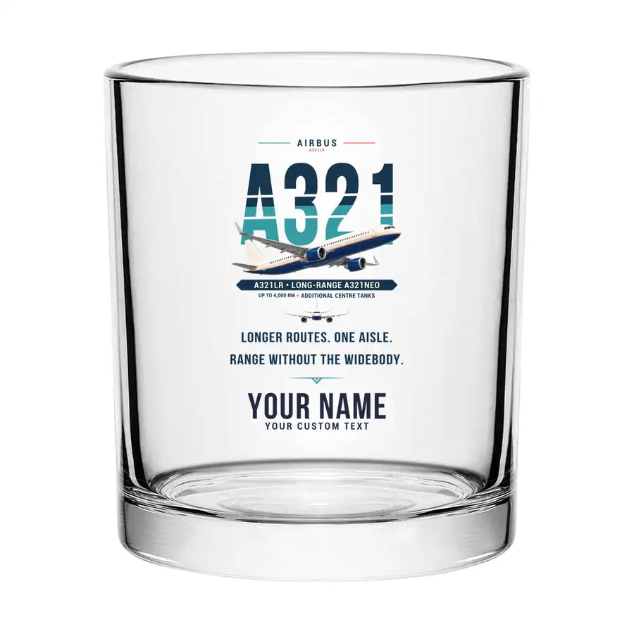 Airbus A321LR - Original + Name - Special Whiskey Glass