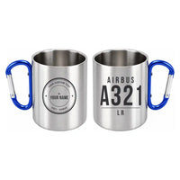 Thumbnail for Airbus A321LR - Outdoors Mug - Tag + Name - Blue