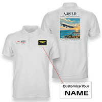 Thumbnail for Airbus A321LR - Poster - Double-Side Polo - White + Name