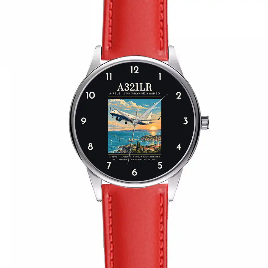 Airbus A321LR - Poster - Leather Strap - Red Leather Strap