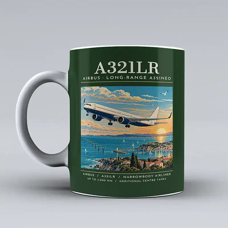 Airbus A321LR - Poster - Mug - Dark Green
