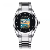 Thumbnail for Airbus A321LR - Poster - Stainless Steel Band - For Men