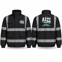 Thumbnail for Airbus A321LR Reflective Winter Jackets - Cartoon - Black