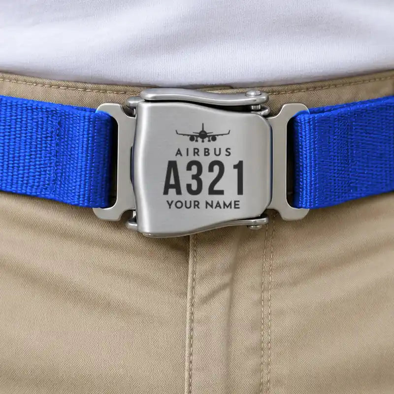 Airbus A321LR - Seat Belt - Heritage + Name - Blue