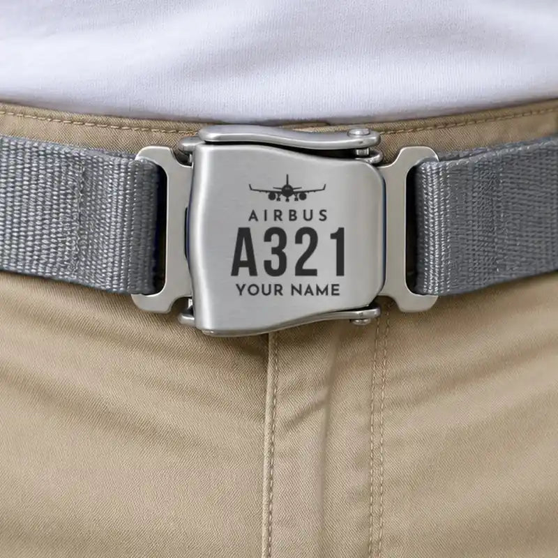 Airbus A321LR - Seat Belt - Heritage + Name - Gray