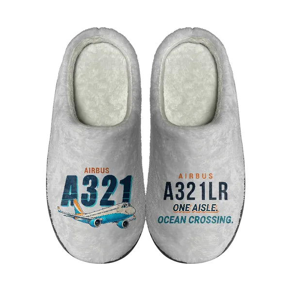 Airbus A321LR - Slippers - Cotton - Cartoon - Light Gray