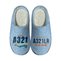 Thumbnail for Airbus A321LR - Slippers - Cotton - Cartoon + Name - Light Blue