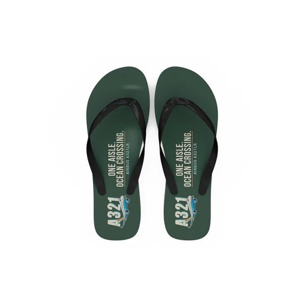 Airbus A321LR - Slippers - Flip Flops - Cartoon - Dark Green