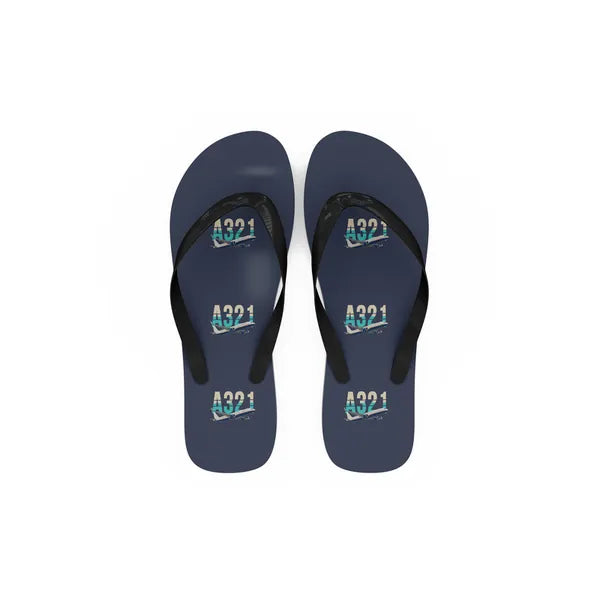 Airbus A321LR - Slippers - Flip Flops - Original Pattern - Navy Blue