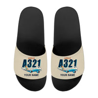 Thumbnail for Airbus A321LR - Slippers - Sport - Cartoon + Name - Beige