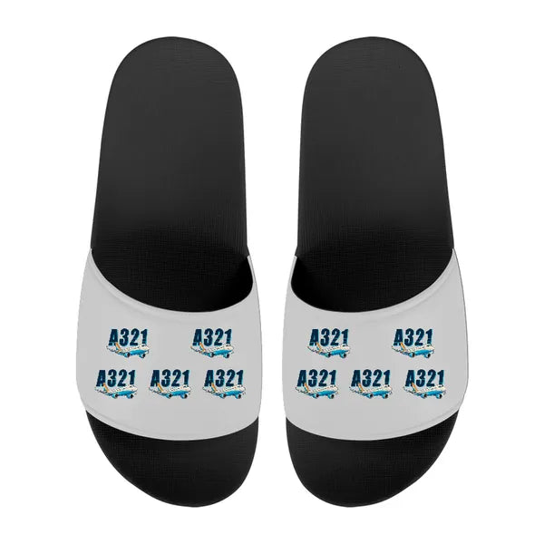 Airbus A321LR - Slippers - Sport - Cartoon Pattern - Light Gray