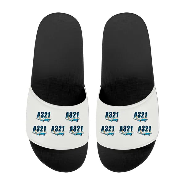 Airbus A321LR - Slippers - Sport - Cartoon Pattern - White