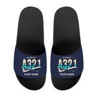 Thumbnail for Airbus A321LR - Slippers - Sport - Original + Name - Navy Blue