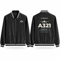 Thumbnail for Airbus A321LR Stylish Jackets - Baseball Collar - Heritage - Black