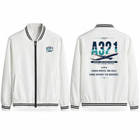 Thumbnail for Airbus A321LR Stylish Jackets - Baseball Collar - Original - White