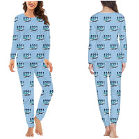 Thumbnail for Airbus A321LR - Women Pajamas - Original Pattern - Light Blue