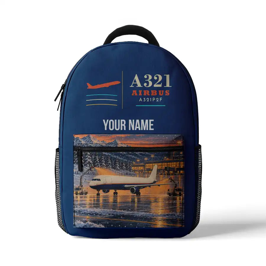 Airbus A321P2F - 3D Backpack - Blue + Name
