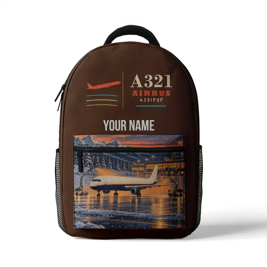 Airbus A321P2F - 3D Backpack - Brown + Name