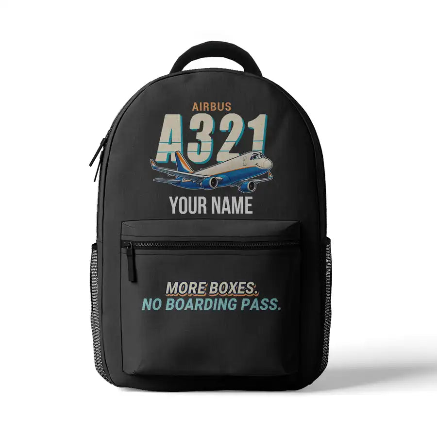 Airbus A321P2F - 3D Backpack - Cartoon + Name - Gray