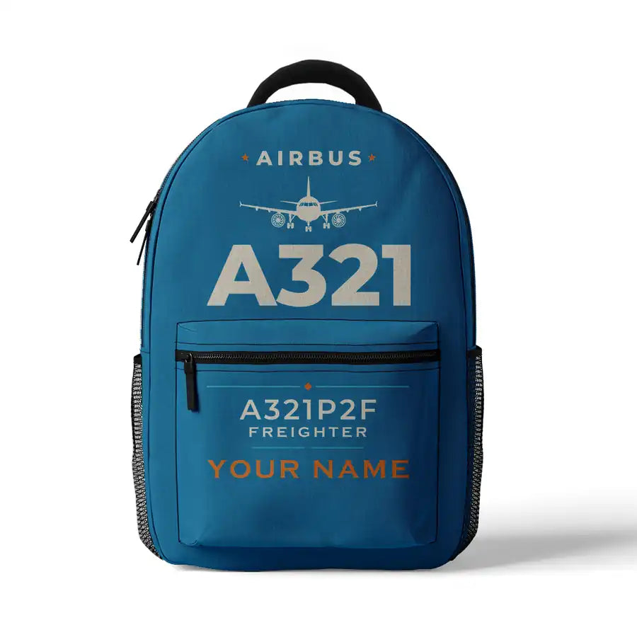 Airbus A321P2F - 3D Backpack - Heritage + Name - Light Blue