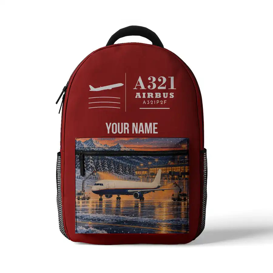 Airbus A321P2F - 3D Backpack - Red + Name