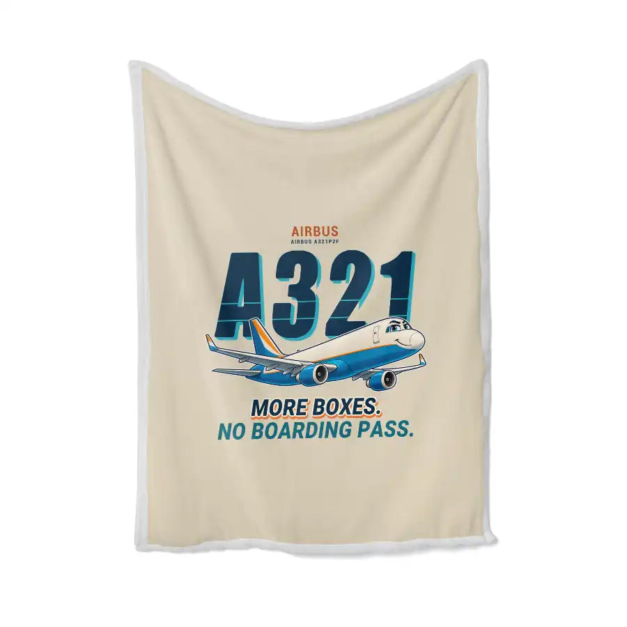 Airbus A321P2F - Cartoon - Blanket - Beige