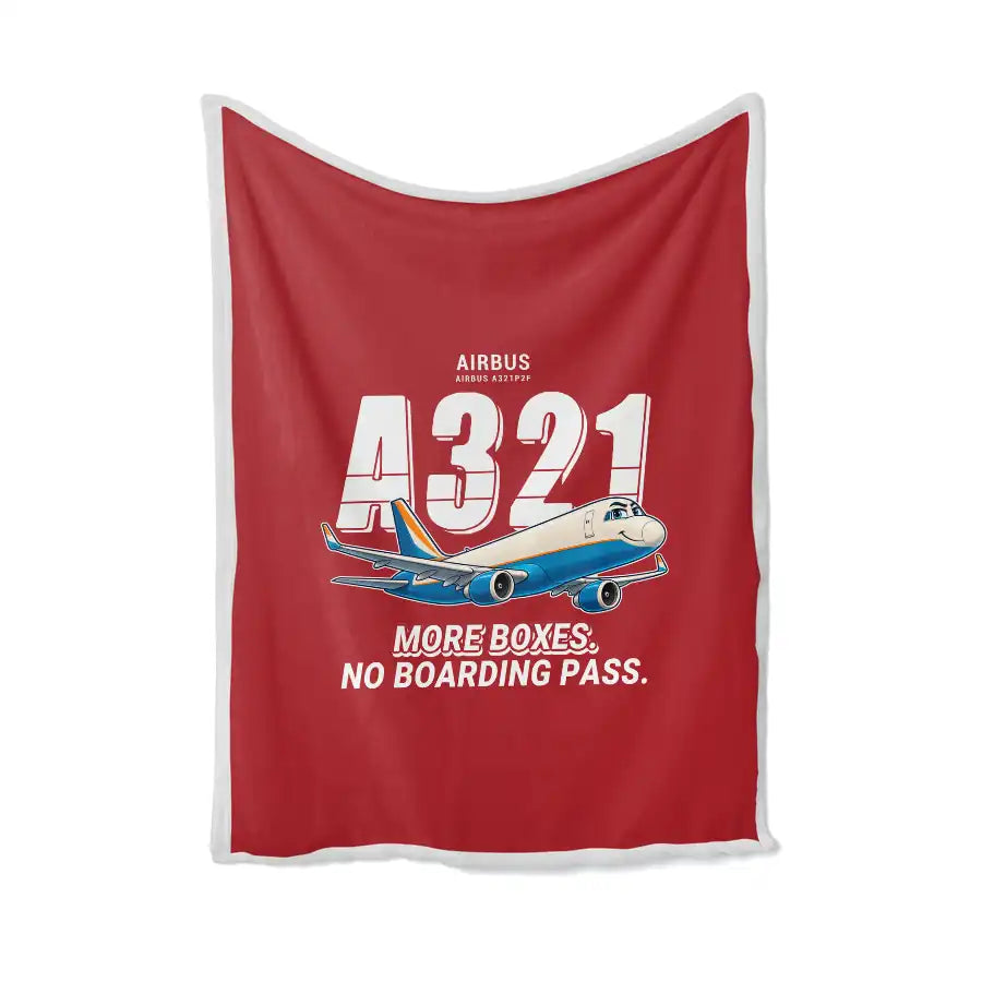 Airbus A321P2F - Cartoon - Blanket - Red