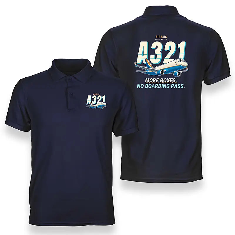 Airbus A321P2F - Cartoon - Double-Side Polo - Navy Blue