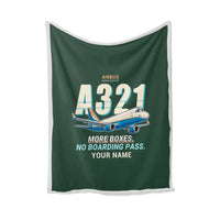 Thumbnail for Airbus A321P2F - Cartoon + Name - Blanket - Dark Green