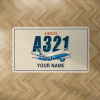 Thumbnail for Airbus A321P2F - Cartoon + Name - Rectangle Carpet - Beige
