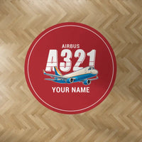Thumbnail for Airbus A321P2F - Cartoon + Name - Round Carpet - Red