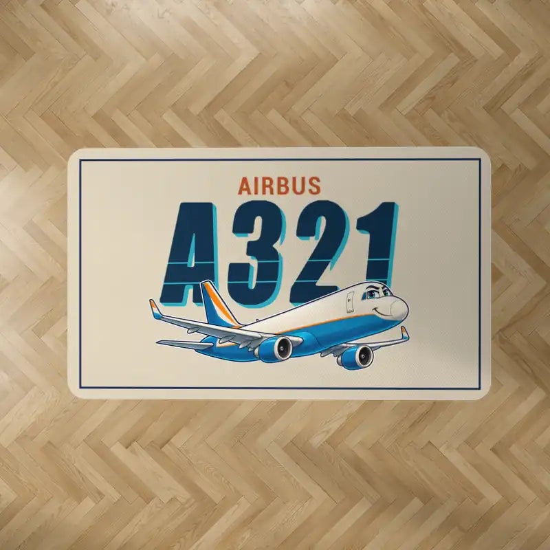 Airbus A321P2F - Cartoon - Rectangle Carpet - Beige