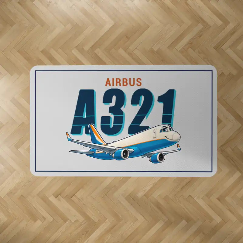 Airbus A321P2F - Cartoon - Rectangle Carpet - Light Gray