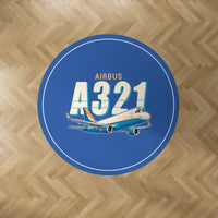 Thumbnail for Airbus A321P2F - Cartoon - Round Carpet - Blue