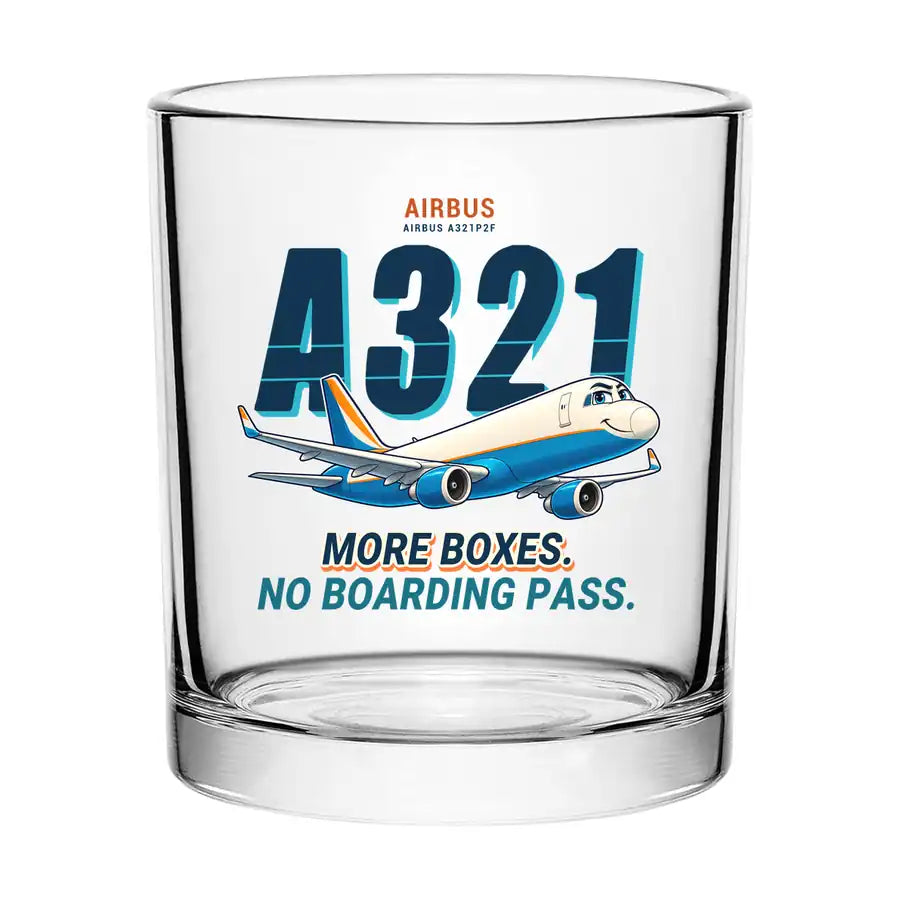 Airbus A321P2F - Cartoon - Special Whiskey Glass