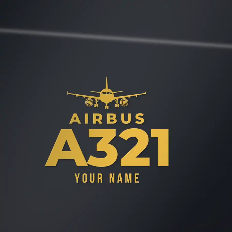 Airbus A321P2F - Heritage Die-Cut - Gold + Name - Die-Cut - Close-up