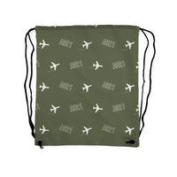 Thumbnail for Airbus A321P2F - Drawstring Bag - 3D Pattern - Green Army