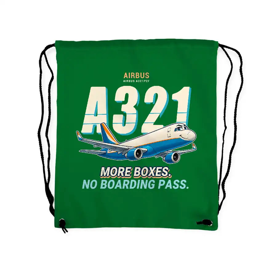 Airbus A321P2F - Drawstring Bag - Cartoon - Green