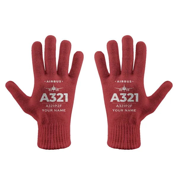 Airbus A321P2F - Gloves - Full - Heritage + Name - Red