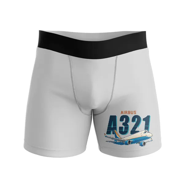 Airbus A321P2F - Men Boxers - Cartoon - Light Gray