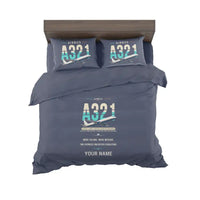 Thumbnail for Airbus A321P2F - Original + Name - Bedding Set - Navy Blue
