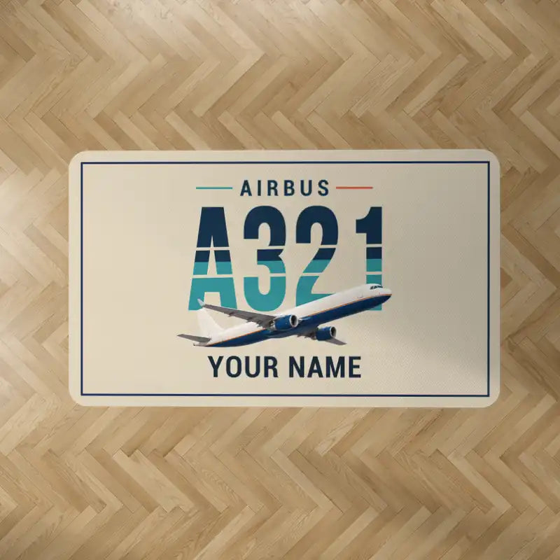Airbus A321P2F - Original + Name - Rectangle Carpet - Beige
